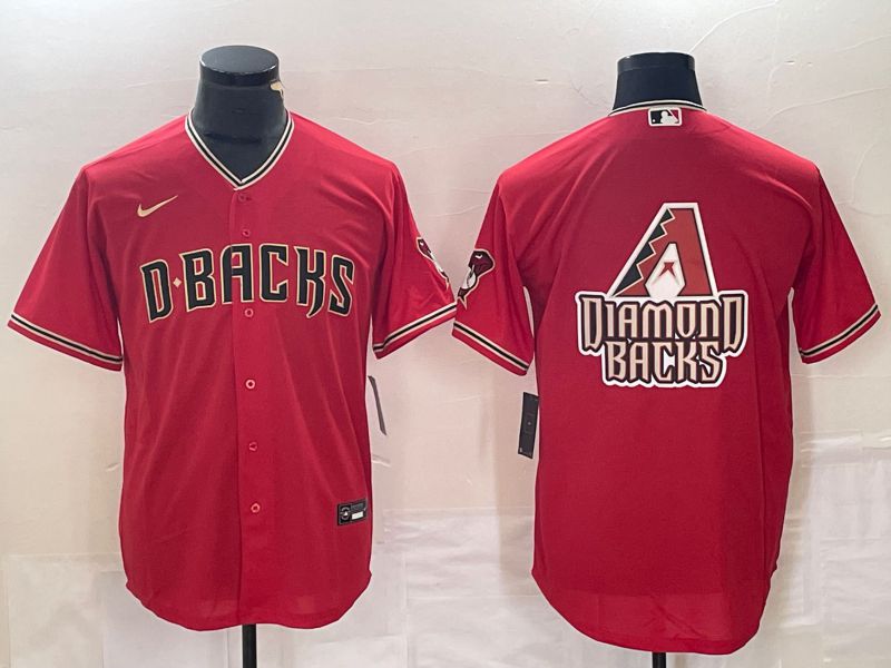 Men Arizona Diamondback Blank Red Game Nike 2023 MLB Jersey style 2